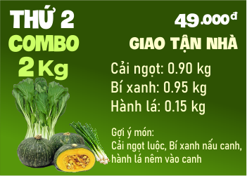 Thứ 2 - Combo Rau Trưa & Tối